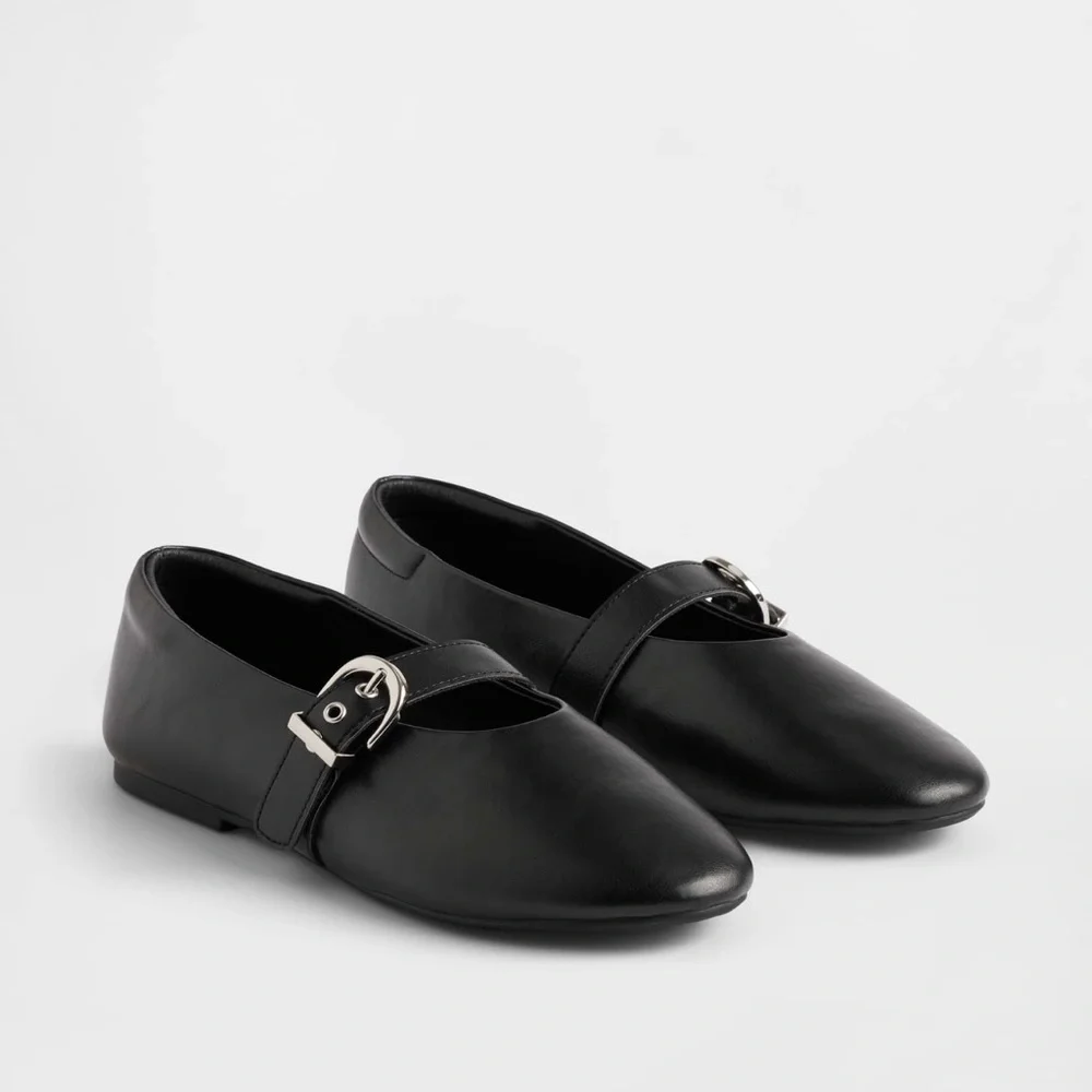 Gap Kids Black Buckle Mary Jane Flats Size 11 - NEW